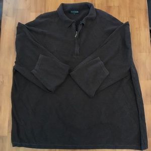 Brown 1/4 Zip Diamond Patterned Sweater